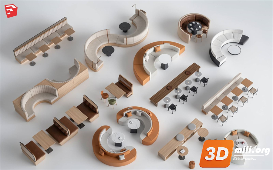 Cafe Furniture Skp Files 